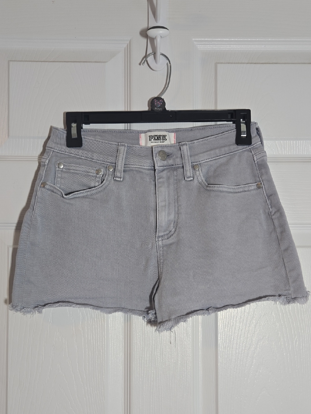 PINK Victoria's Secret Women's Light Gray Jean Shorts Size 4